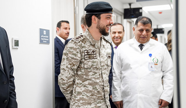 HRH Crown Prince Hussein, the Regent, during the  inauguration of the revamped Princess Basma Comprehensive Health Care Centre in Amman’s Ras Al Ain area on Thursday (Photo courtesy of Royal Court)